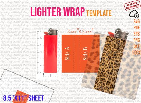 Printable Bic Lighter Wrap Template